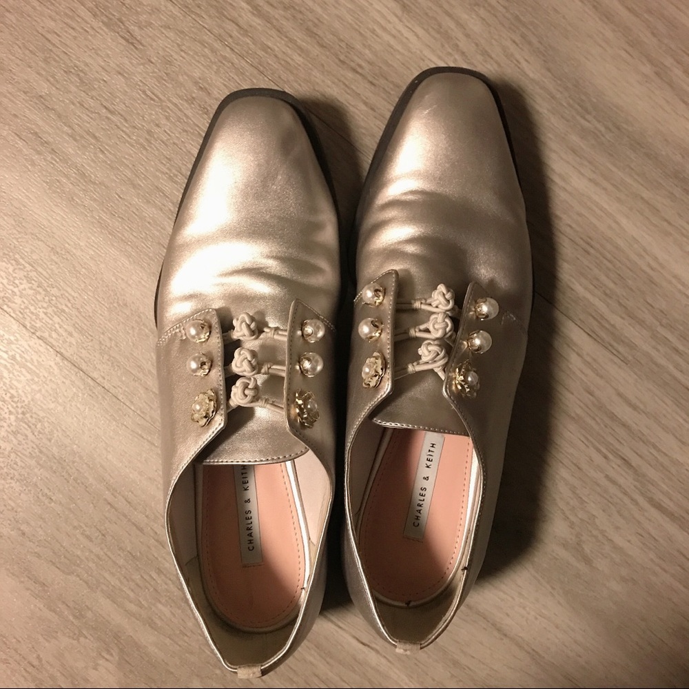 CHARLES& KEITH silver shoes
